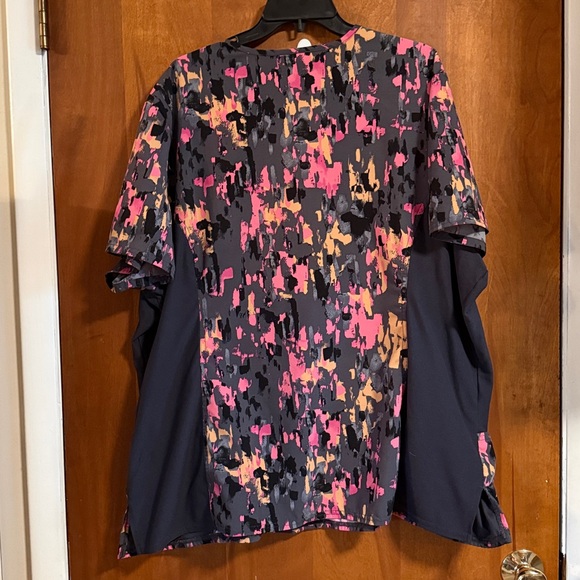 Pink/Orange Pattern Scrub Top - Picture 2 of 4